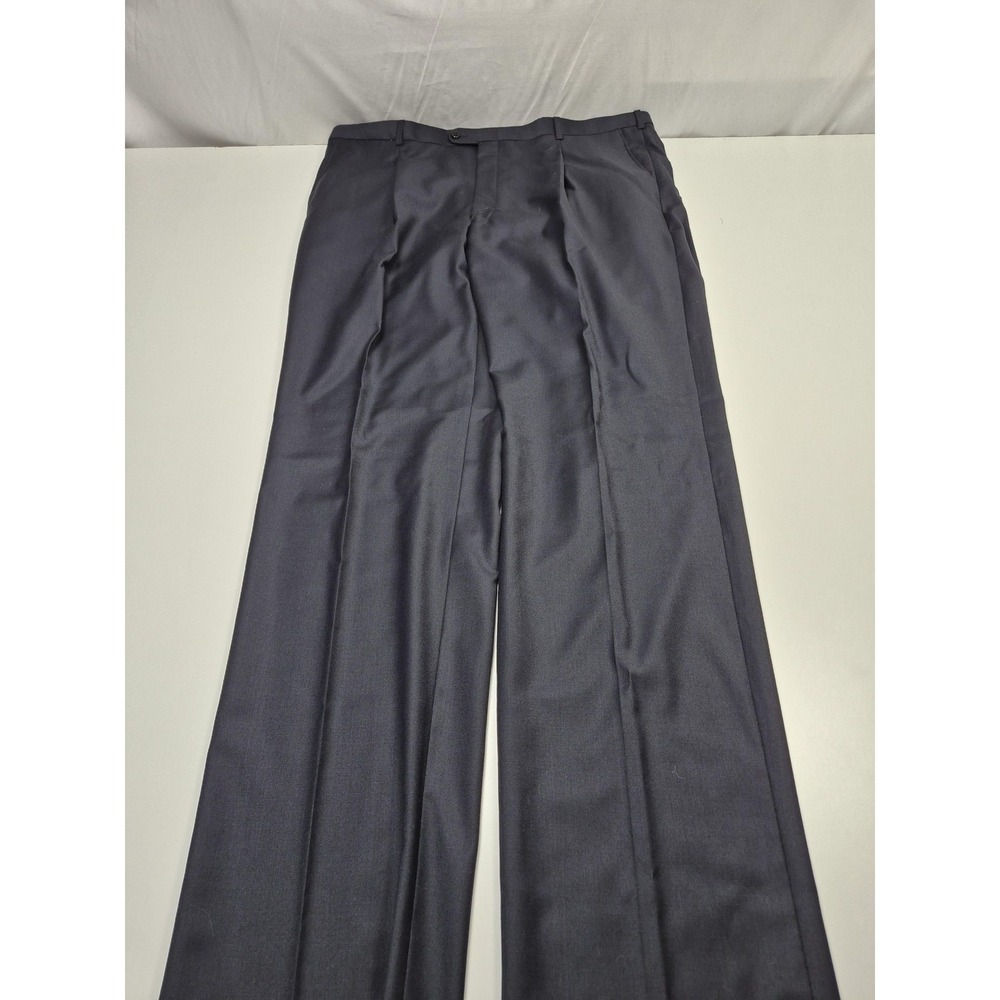 Hickey Freeman Dress Pants Men's 42x36 Gray Wool Flat Front Formal